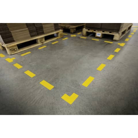 Segnaletica da pavimento forma ''croce'' DURABLE RAL 1003 giallo 15x15 cm Conf. 10 pezzi - 170104
